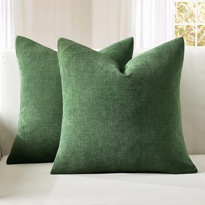MIULEE Moss Green Couch Pillow Covers 20x20 Inch by MIULEE