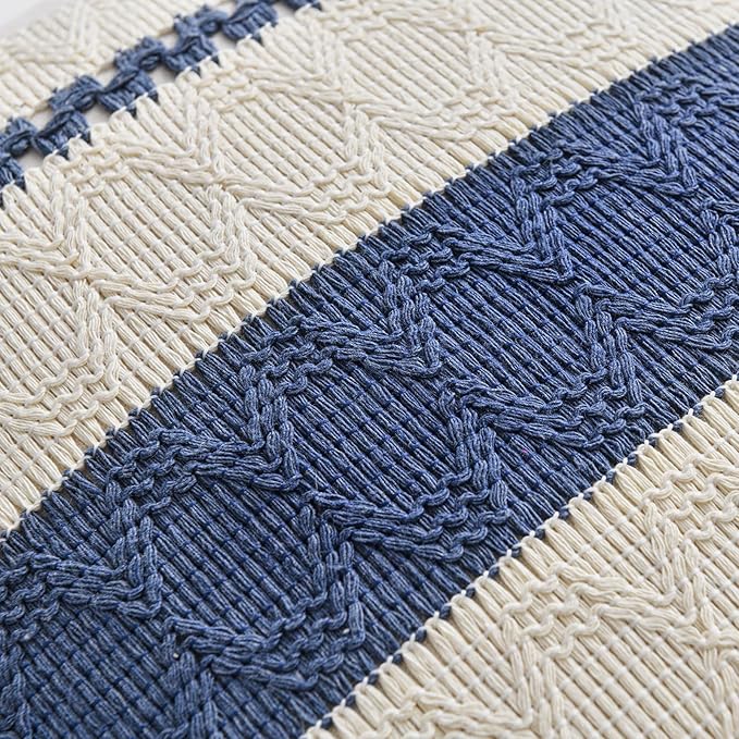 Fancy Homi Set of 1 Dusty Blue Vintage Euro Decorative Throw Pillow Cover 26x26 - Image 4