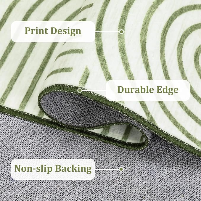 Washable Rug 2x3 Area Rugs for Entryway, Abstract Rug for Bedroom, Soft Rainbow - Image 7