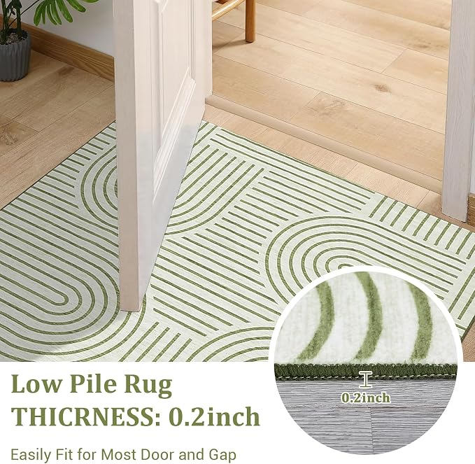 Washable Rug 2x3 Area Rugs for Entryway, Abstract Rug for Bedroom, Soft Rainbow - Image 6