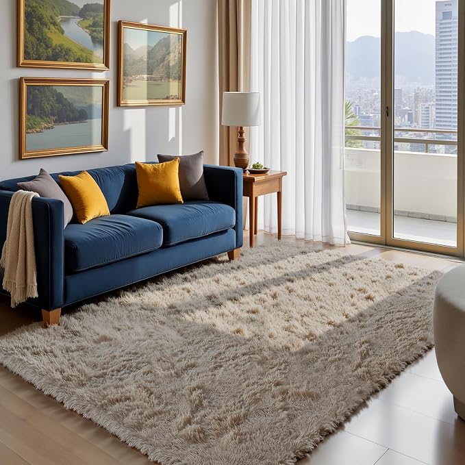 Fluffy Rug Shaggy Area Rug, Small Bedside Rug, Soft Fluffy Shaggy Entryway by Yongyangjuxi