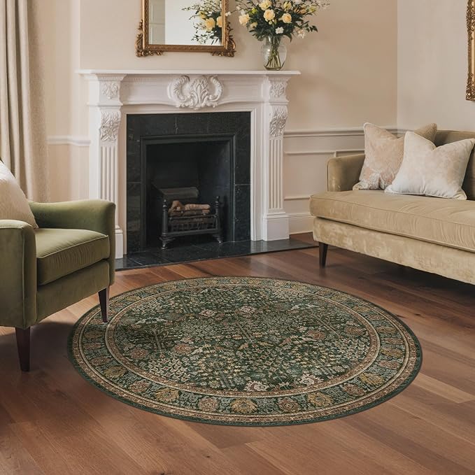 Bavni Round Rug 4ft-Machine Washable Area Rugs Non-Slip - Image 3