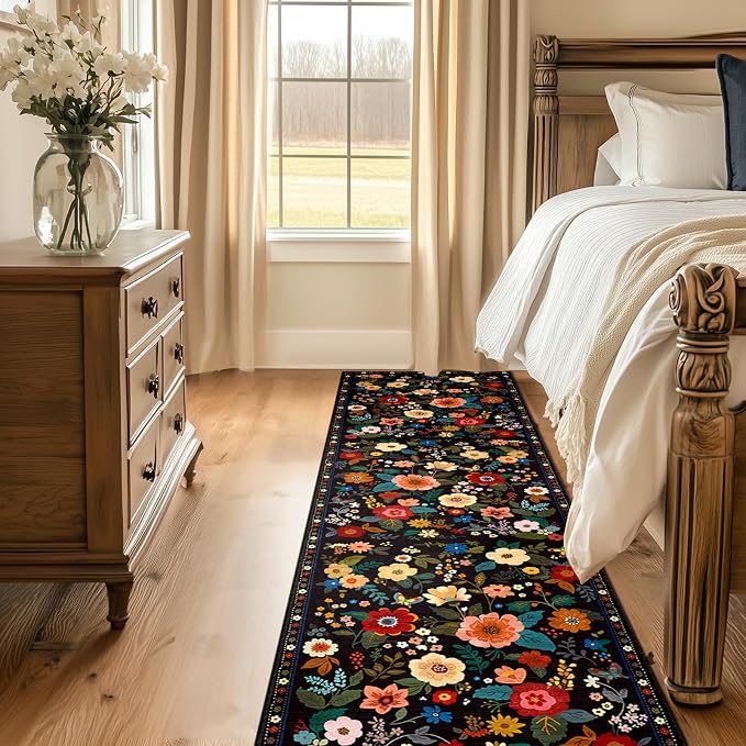 RELEANY Floral Nursery 2x10 Area Rugs Washable Print Boho Cute Carpet Non Slip - Image 6