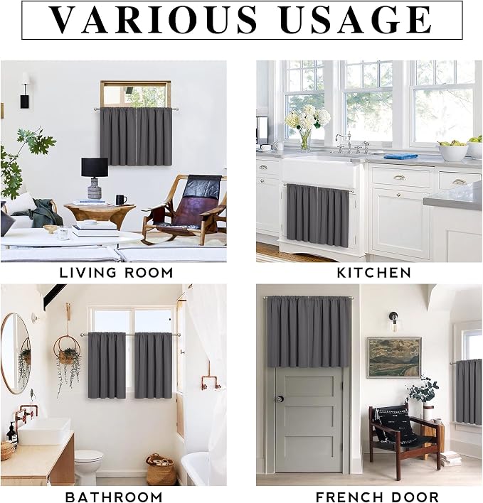 RYB HOME Short Blackout Curtains - Image 8