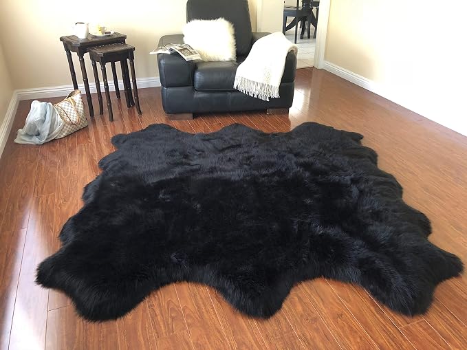 Free Shape Luxury Soft Fluffy Shag Area Rug Sexto 6 Pelts 6'x6', 180x180 cm - Image 5