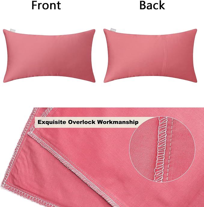 Thmyo 4-Pack 100% Cotton Lumbar Comfortable Solid Decorative Throw Pillow Case - Image 6