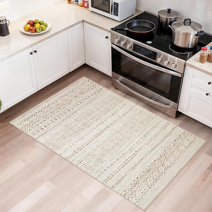 cotiled 3x5 Area Rug Living Room: Washable Boho Rugs - Image 3