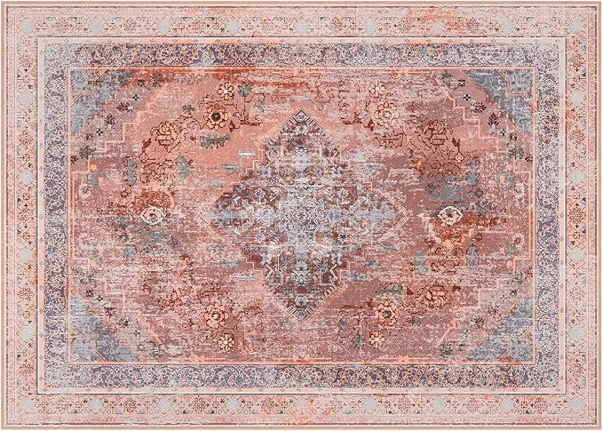 Phantoscope Washable Area Rug 5'x7' Non-Slip, Vintage Neutral Fall Rugs - Image 3