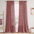 Canyon Rose Linen Curtains 108 Inches Long by Nanspring