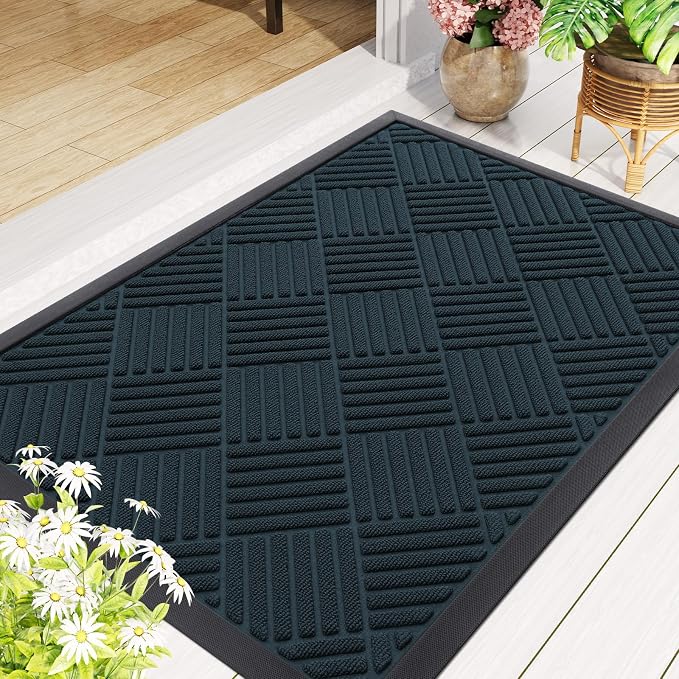 Smiry Front Door Mat Outside Entrance, Heavy Duty Outdoor Indoor Mat, Natural - Image 2