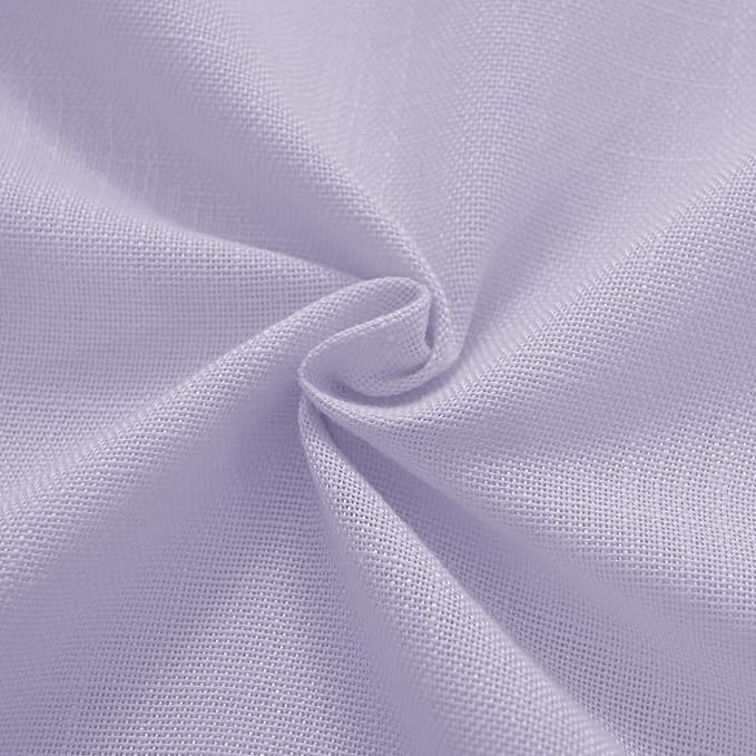 Lavender Semi Sheer Linen Curtains 96 Inches Long 2 Panels Set - Image 6