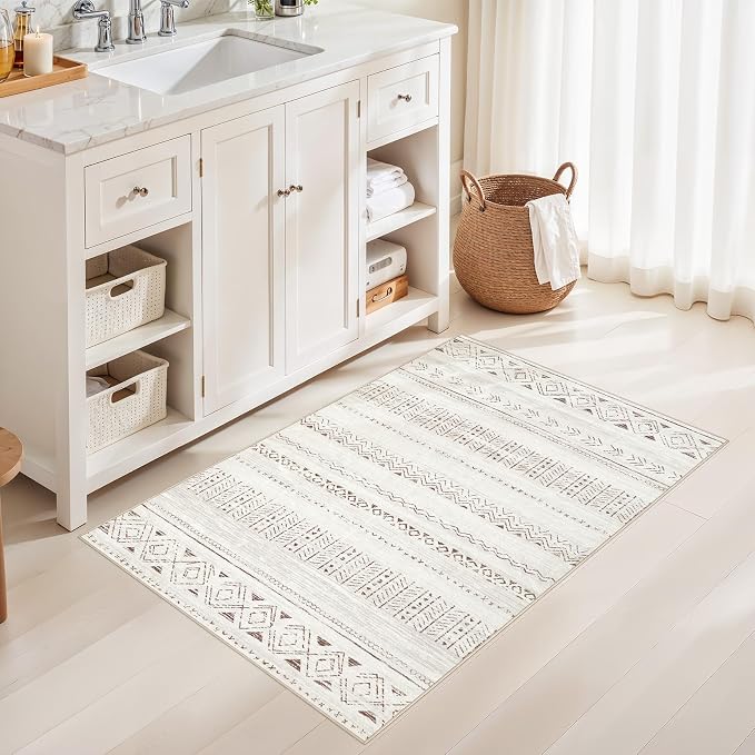 cotiled 3x5 Area Rug Living Room: Washable Boho Rugs - Image 5