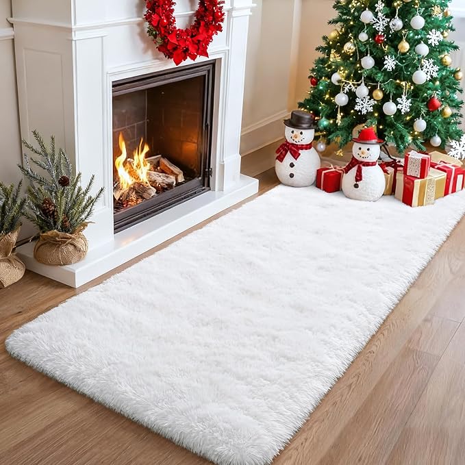 Merelax Soft Runner Rugs for Living Room Hallways Entry, 2x6 Snow White Fluffy - Image 7