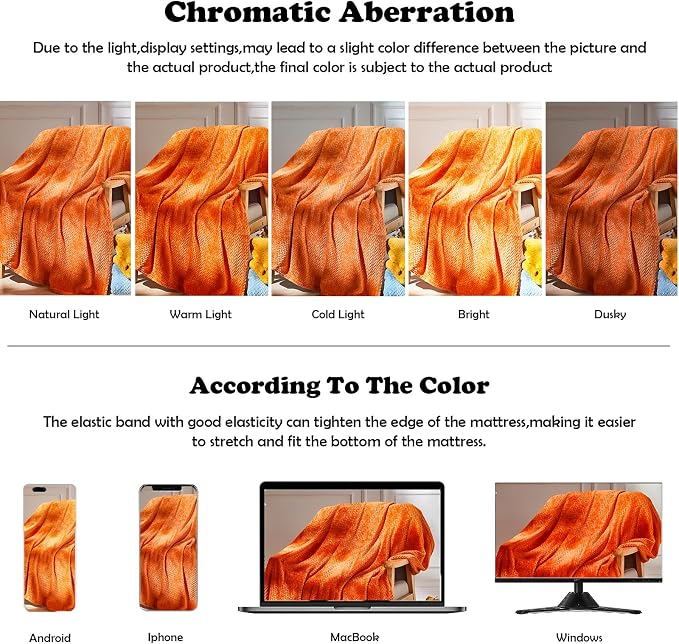 NEWCOSPLAY Super Soft Throw Blanket Orange Premium Silky Flannel Fleece Leaves - Image 6
