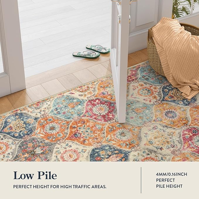 Lahome Moroccan Trellis Washable Runner Rug, 2x6 Kitchen Runners - Image 3