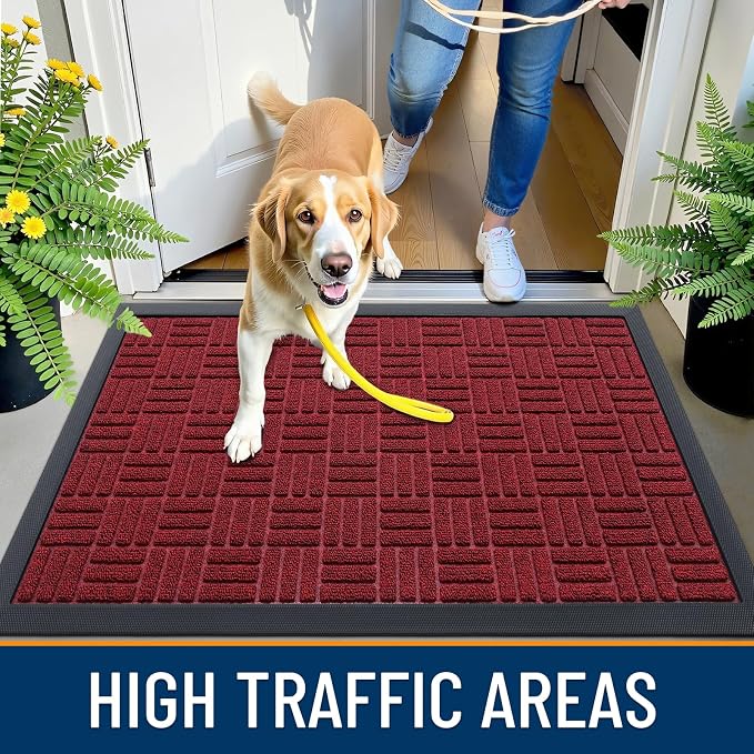 OLANLY Front Door Mat Outside Entrance 33x21, Heavy Duty Sturdy Natural Rubber - Image 5