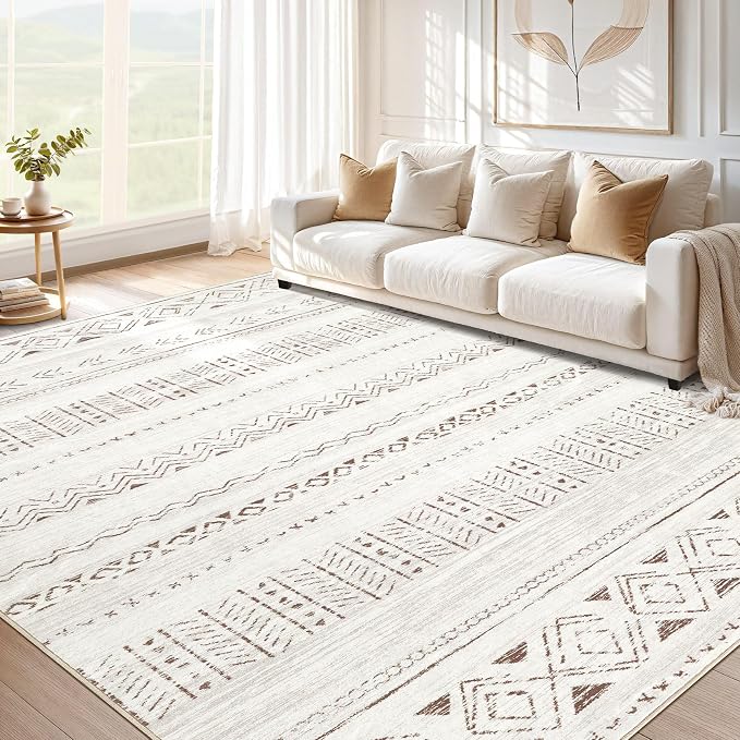 cotiled 10x12 Area Rug Living Room: Washable Boho Rugs by COTILED