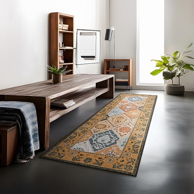 Phantoscope Washable Runner Rug 2'x6' Non-Slip, Vintage Boho Hallway Rugs - Image 9
