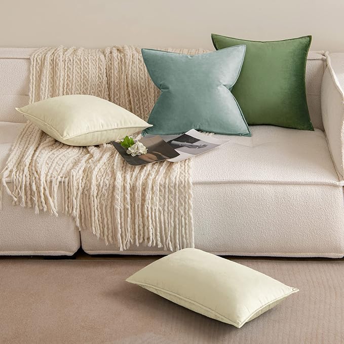 MIULEE Moss Green Decorative Velvet Throw Pillow Covers Soft Pillow Covers - Image 8