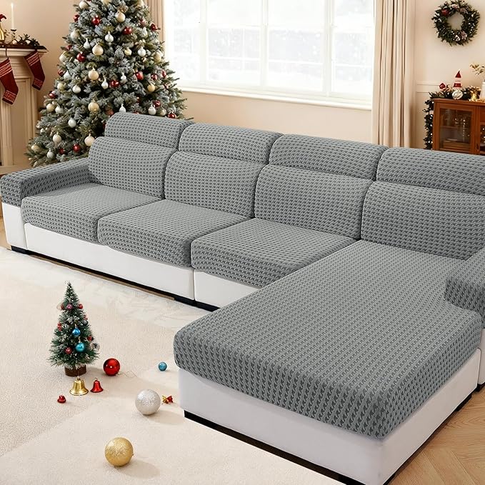 MAXIJIN Couch Cushion Covers for Sectional Sofa, Stretch Sofa Cushion Cover by MAXIJIN