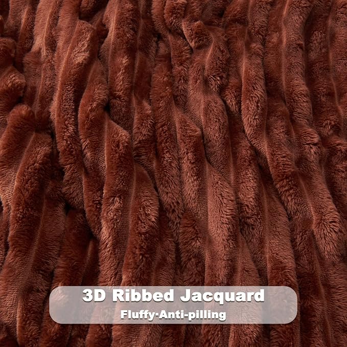 NEWCOSPLAY Super Soft Twin Blanket Coffee Premium Silky Flannel Fleece 3D - Image 5