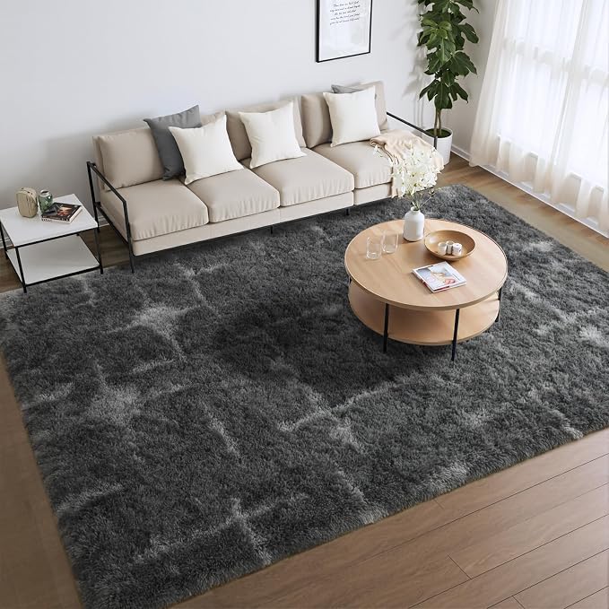 Meralax Gray Rugs for Living Room Bedroom, 5x8 Feet Soft Fluffy Gray Shaggy - Image 8
