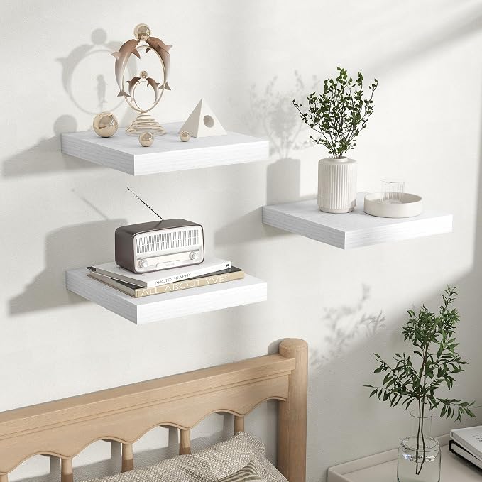 Fun Memories Rustic Floating Wall Shelves, Wall Mounted Wood Storage & Display - Image 5