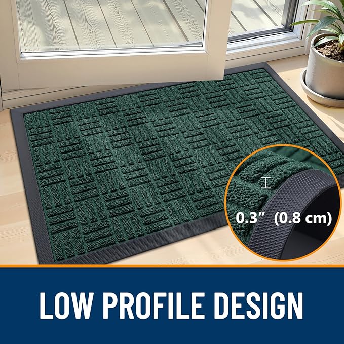 OLANLY Front Door Mat Outside Entrance 35x23, Heavy Duty Sturdy Natural Rubber - Image 4