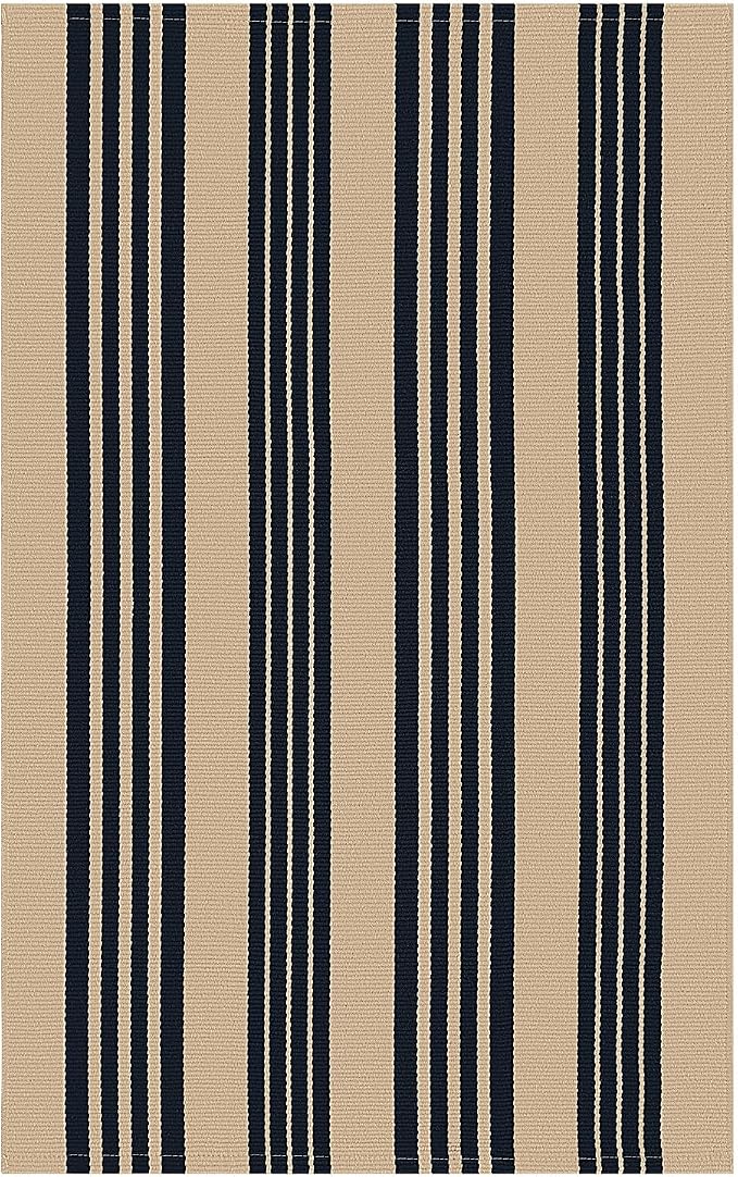 IOHOUZE Black and Tan Striped Rug 5'x7' Indoor Outdoor Rug, Washable Area Rug - Image 8