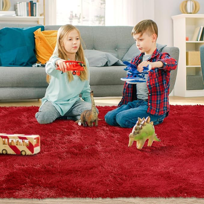 CAROMIO Area Rugs for Living Room 5x8 Feet, Soft and Thick Fluffy Shag Rug - Image 6