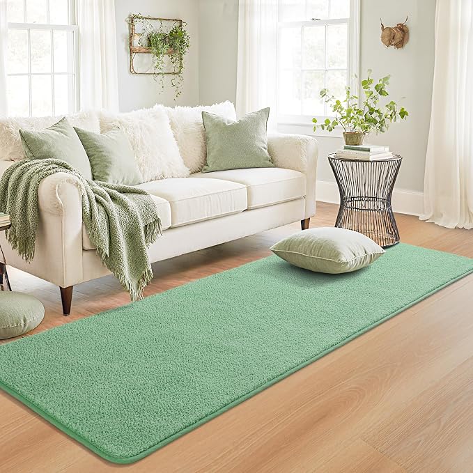 Keeko 2x6 Sage Green Area Rugs for Bedroom, Soft Modern Living Room Rug Indoor - Image 5