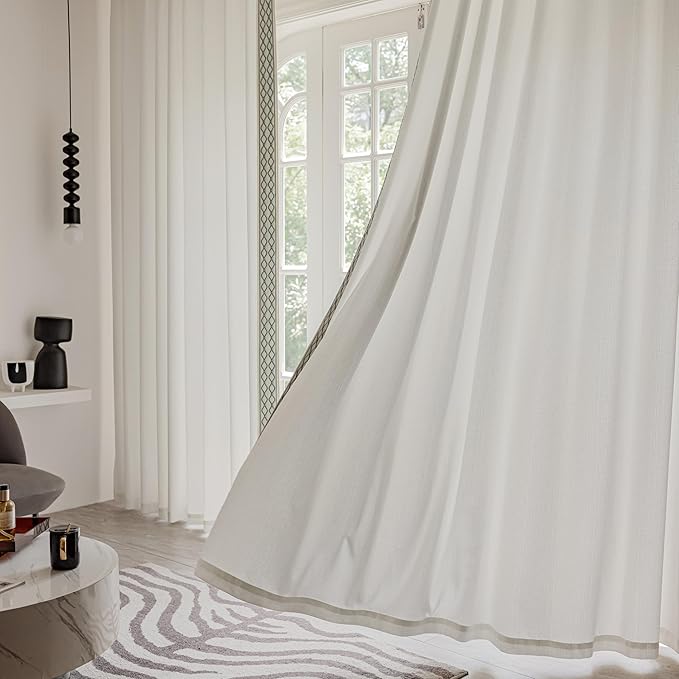 VisionaryHomeDesign White Linen Curtain Panels - Image 4
