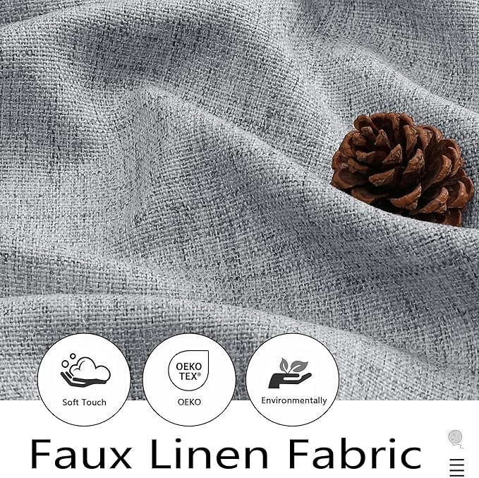 Valances for Windows, Light Filtering Faux Linen Textured Small Short Window - Image 3