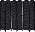 HOMCOM Room Divider, 6 Panel Folding Privacy Screen, 6FT Tall Portable Wicker by HOMCOM