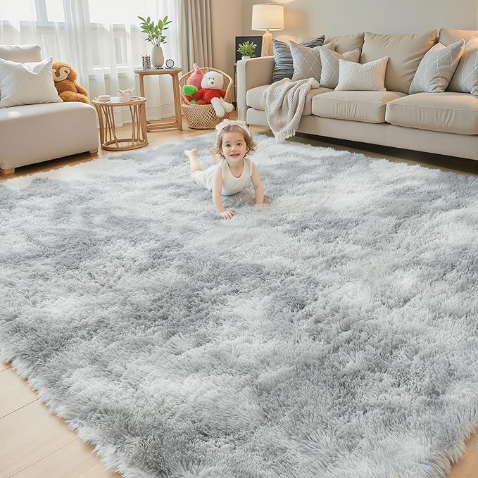 Rugs for Living Room 5x8, Alfombras para Salas Shag Large Plush Soft Area Rug by Junhejiamei