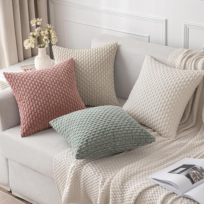 MIULEE Christmas Throw Pillow Covers Soft Corduroy Decorative Set of 2 Boho - Image 8
