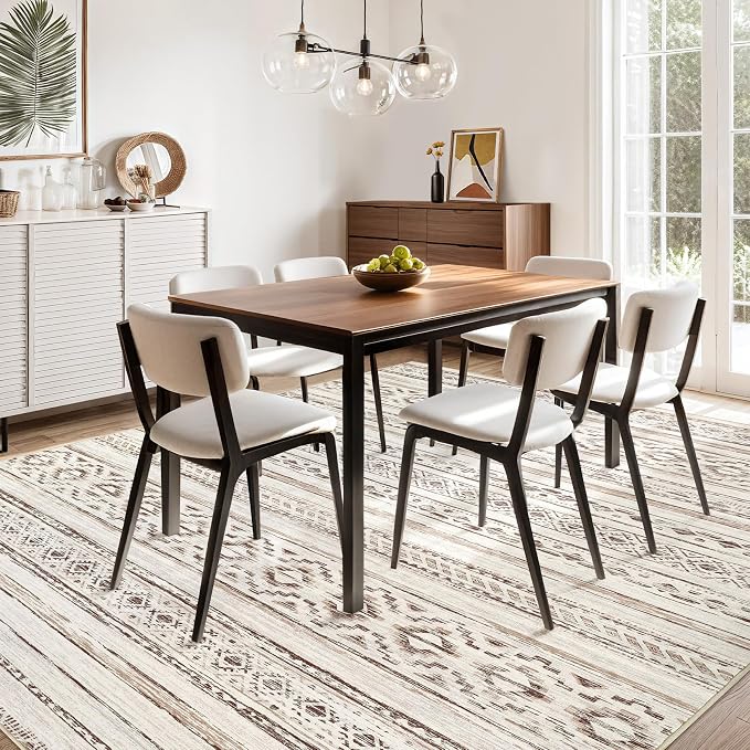 cotiled 9x12 Area Rug Living Room: Washable Boho Rugs - Image 8