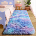 Amdrebio Purple Rainbow 2x6 Runner Area Rugs by Amdrebio