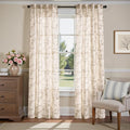 jinchan Linen Floral Curtains 84 Inch Farmhouse Country Flower Drapes Rustic by JINCHAN