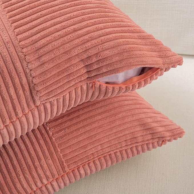 Fancy Homi 2 Packs Coral Lumbar Decorative Throw Pillow Covers 14x24 Inch - Image 4
