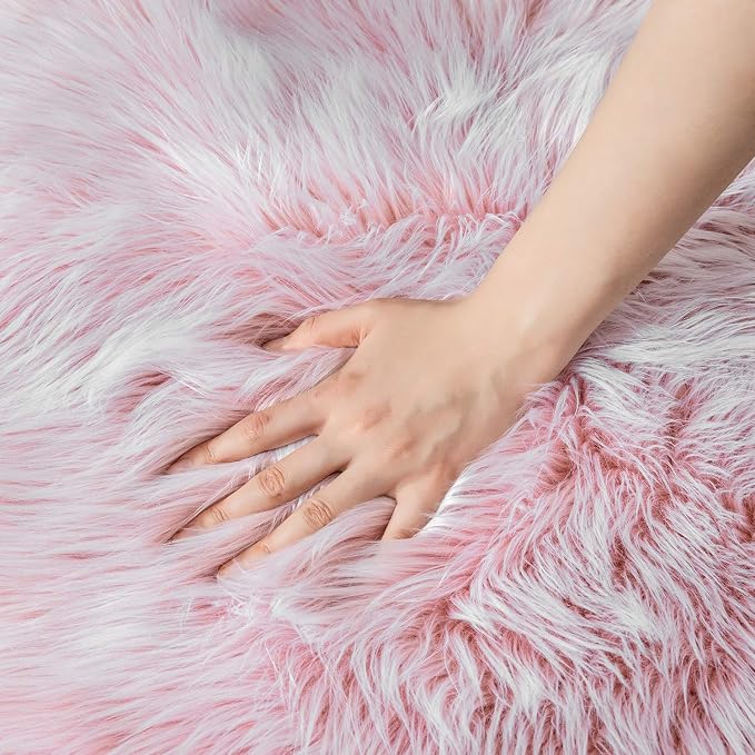 Ashler faux fur rug, Fluffy Shaggy Area Rug Ultra Soft 2 x 6 Feet Sheepskin Fur - Image 3