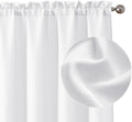 Chyhomenyc White Curtains 72 Inch Length 2 Panels Set, Faux Linen Textured by Chyhomenyc