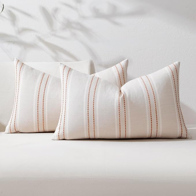 Hckot Throw Pillow Covers 12x20 Set of 2 Camel Pillow Covers Farmhouse by Hckot