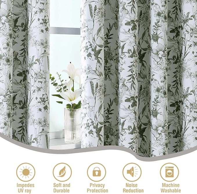 H.VERSAILTEX Blackout Curtains 84 Inch Length 2 Panels Set Floral Print Curtain - Image 6