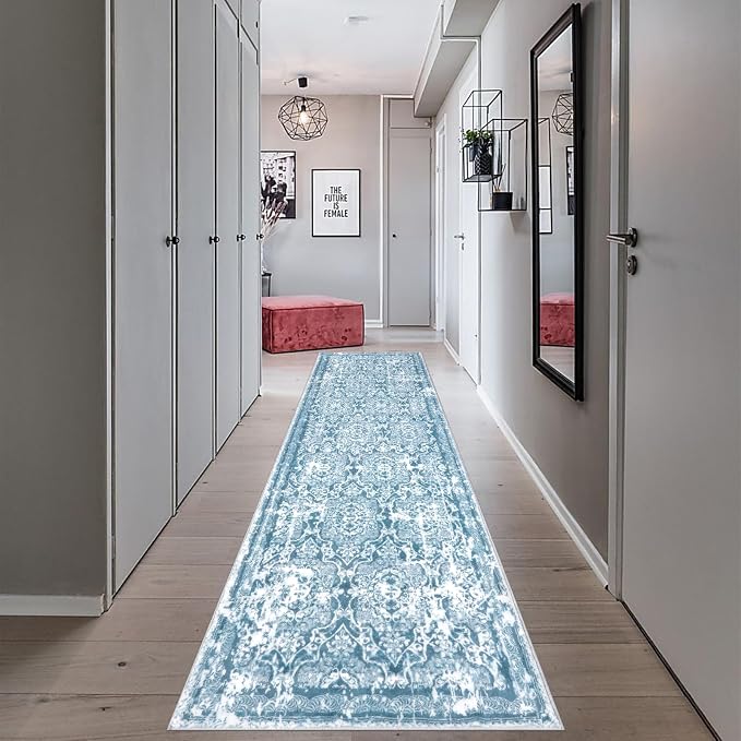 Vaukki Hallway Runner Rug, Vintage Shaggy Soft Laundry Rug Runner, Non Slip by Vaukki