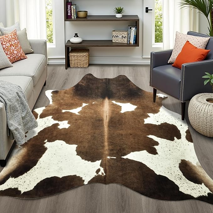 Easycozy Faux Cowhide Cow Print Rug: 8 x 10 Western Decor Faux Cowhide - Image 7