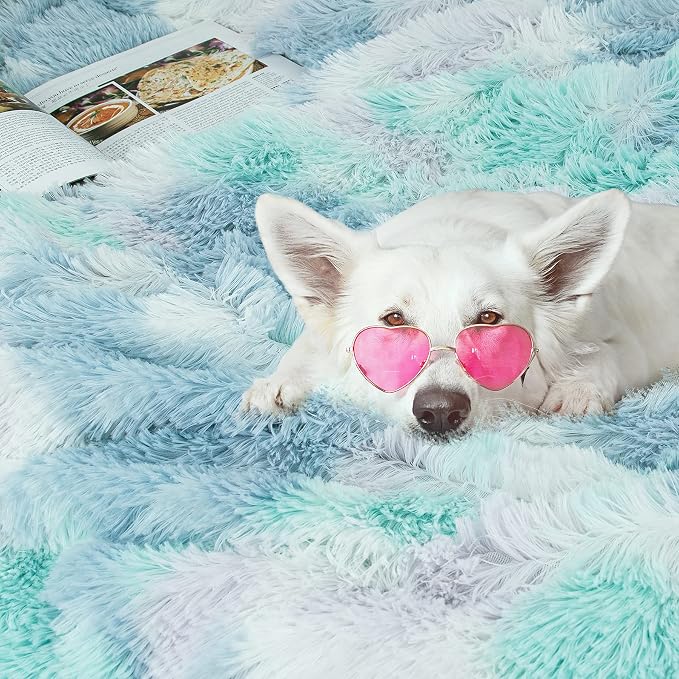 Tuddrom Decorative Extra Soft Faux Fur Blanket Queen Size 80"x90", Solid - Image 5