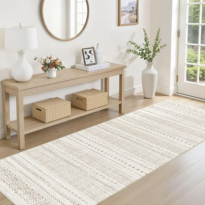 cotiled Hallway 2.6x10 Runner Rugs: Washable Boho Rugs - Image 2