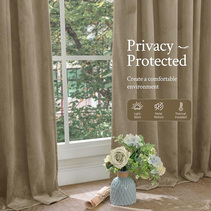LAMIT Dark Taupe Velvet Curtains - Image 6