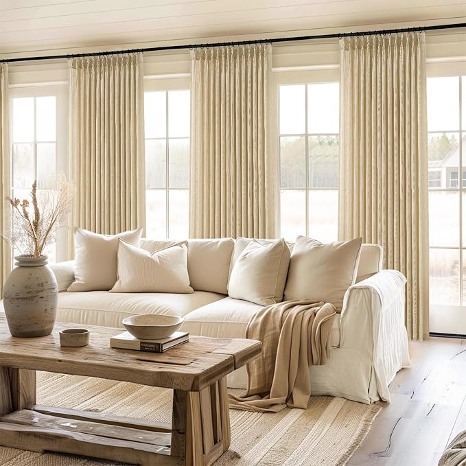 95 Inches Long Pinch Pleated Semi Sheer Curtains - Image 7